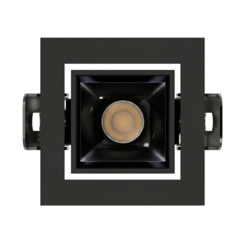 Spot Embutir Stella Square Micro 3 watts 30° 3000K Direcional Preto e Black Piano IRC90 50x57x57mm STL25363PTO-BP/30