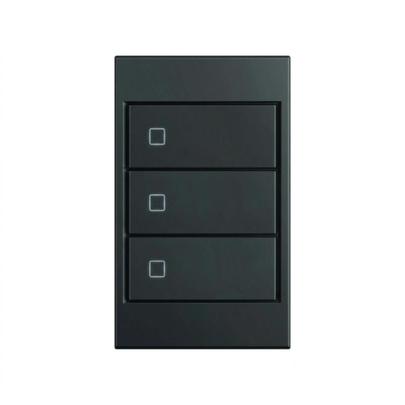Interruptor Stella Triplo S. Touch Policarbonato Preto STO25013PTO