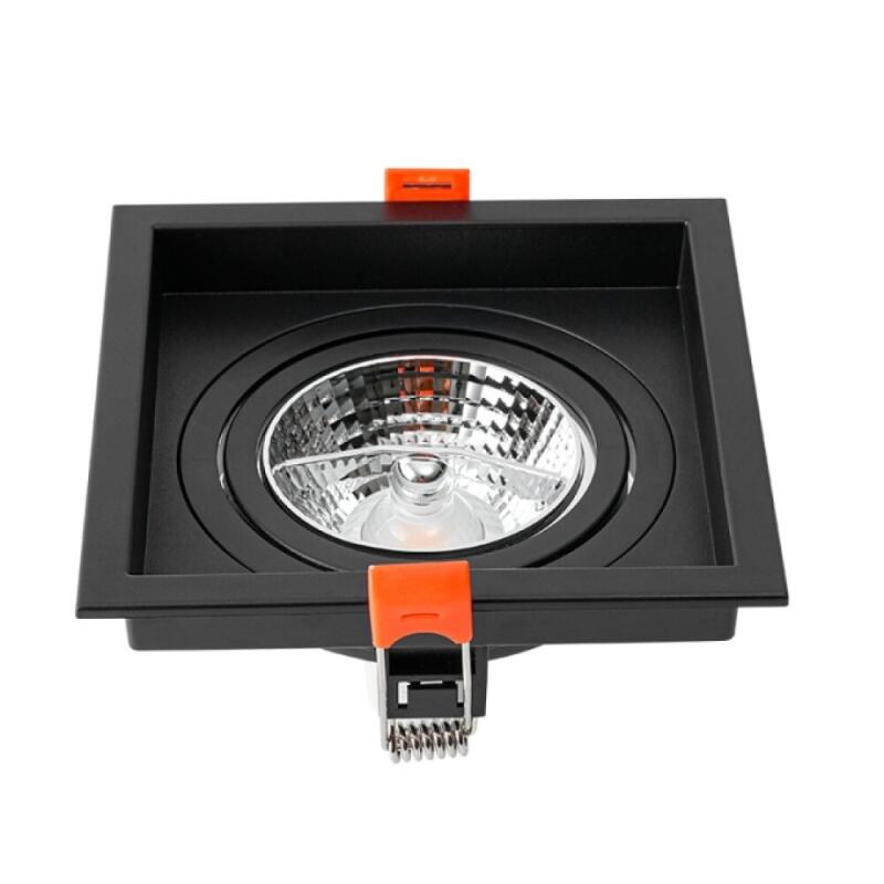 Spot Embutir Nordecor Loyo 1L AR70 Preto 120x120x15mm 6835 PREN