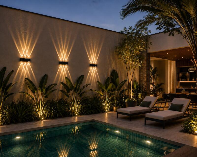 Arandela Nordecor Flou Tri 6 watts 2700K 40° IP65 Preto 156x48x30mm 2983 PREN