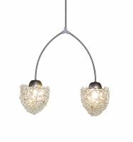 Pendente Artesanal Lampluz Estela Duo Metal e Cristal 2L G9 800x500mm 