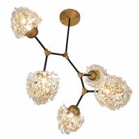 Lustre Artesanal Lampluz Estela Metal e Cristal 5L G9 800x600mm 