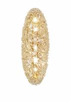 Arandela Artesanal Lampluz Zeppelin Metal e Cristal 5L G9 600x200mm 
