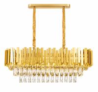Pendente Sindora Metal Dourado e Cristal Transparente 8L E14 Ø760x280x260mm DCD00460