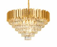Pendente Sindora Metal Dourado e Cristal Transparente 15L E14 Ø720x430mm DCD00459