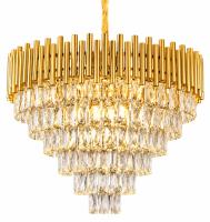 Pendente Sindora Metal Dourado e Cristal Transparente 15L E14 Ø720x430mm DCD00454