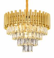 Pendente Sindora Metal Dourado e Cristal Transparente 9L E14 Ø520x330mm DCD00453