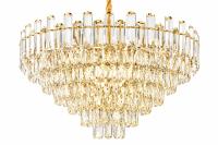 Pendente Sindora Metal Dourado e Cristal Transparente 16L E14 Ø750x460mm DCD00464