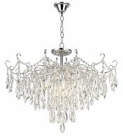 Pendente Sindora Metal Cromado e Cristal Transparente 9L E14 Ø780x520mm DCD00430