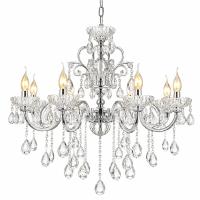 Pendente Sindora Metal Cromado e Cristal Transparente 18L E14 Ø1000x1200mm DCD00405-12+6
