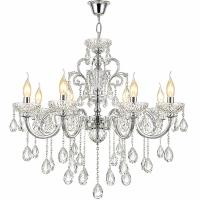 Pendente Sindora Metal Cromado e Cristal Transparente 8L E14 Ø750x800mm DCD00405-8