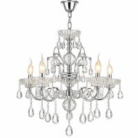 Pendente Sindora Metal Cromado e Cristal Transparente 5L E14 Ø500x500mm DCD00405-5