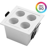 Embutido Nordecor Downlight Powerus 4 Focos 8 watts Branco 3000K IRC90 35° Bivolt 75x75x50mm 6732 PREN