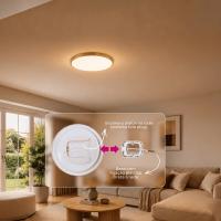 Plafon Sobrepor GMH Aquila Switch 30 watts Multitemperatura Ø370mm Wood PL-AQUILA WOOD