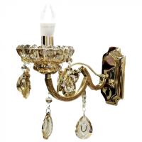 Arandela Sindora Metal Dourado e Cristal Âmbar 1L E14 23x80x200mm DCB00409-1W PREN