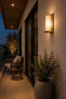Arandela Union Iluminação em L Madeira CHAMPAGNE e Acrílico 1L E27 150x340x140mm 385.22 PREN