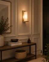 Arandela Union Iluminação em L Madeira CHAMPAGNE e Acrílico 1L E27 150x340x140mm 385.22 PREN