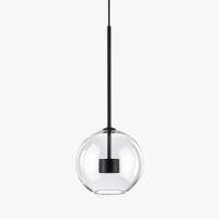 Pendente Flavo Vetri Metal Preto Fosco e Vidro Transparente 6 watts 3000K Ø250X240mm FP1115PF