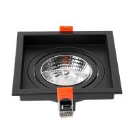 Spot Embutir Nordecor Loyo 1L AR70 Preto 120x120x15mm 6835 PREN
