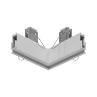 Sistema Linear Newline FIT10 Uno Microborda Curva 90° Direita/Esquerda 154x154mm Alumínio SM10000