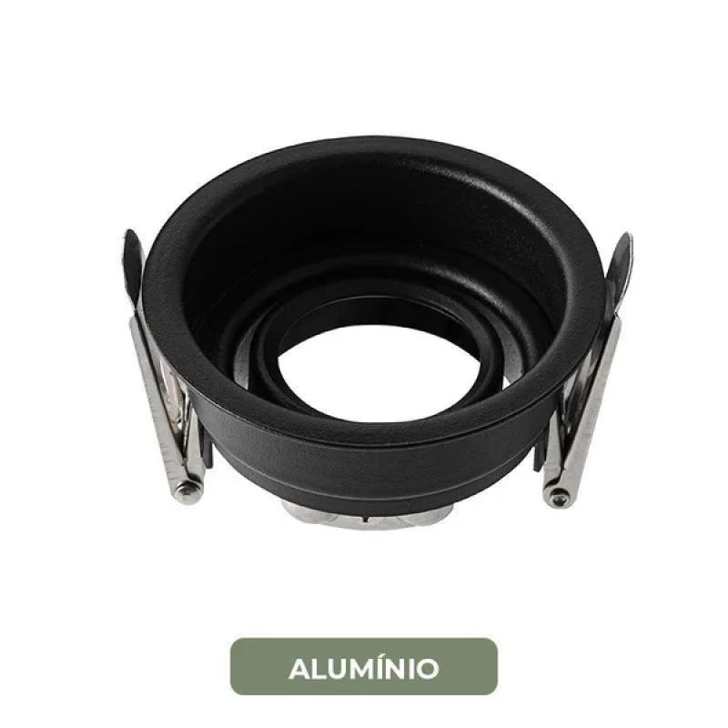 Spot de Embutir Nordecor Loyo Pro Quadrado Mini Dicróica Alumínio Preto Ø66mm 80022