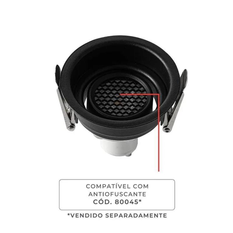 Spot de Embutir Nordecor Loyo Pro Quadrado Mini Dicróica Alumínio Preto Ø66mm 80022