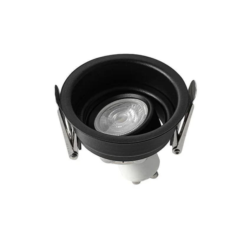 Spot de Embutir Nordecor Loyo Pro Quadrado Mini Dicróica Alumínio Preto Ø66mm 80022