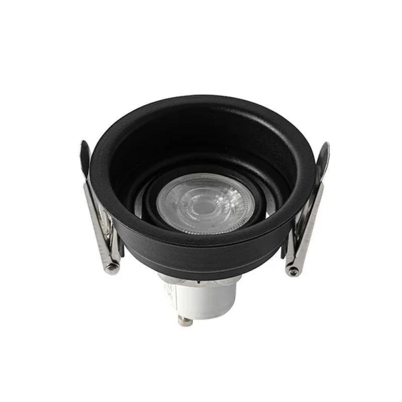 Spot de Embutir Nordecor Loyo Pro Quadrado Mini Dicróica Alumínio Preto Ø66mm 80022