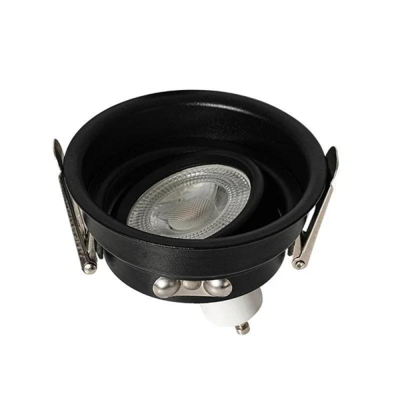 Spot Embutir Nordecor Loyo Pro Alumínio Redondo 1L Dicroica MR16 Preto Ø83x40mm 80024