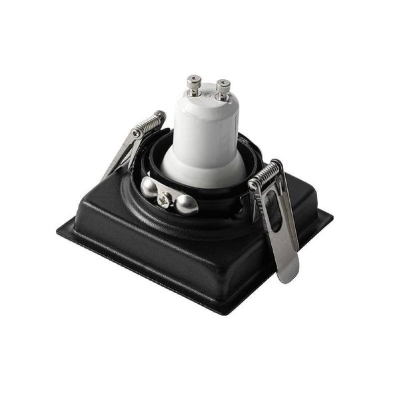 Spot de Embutir Nordecor Loyo Pro Quadrado PAR20 Alumínio Preto 111x111mm 80038