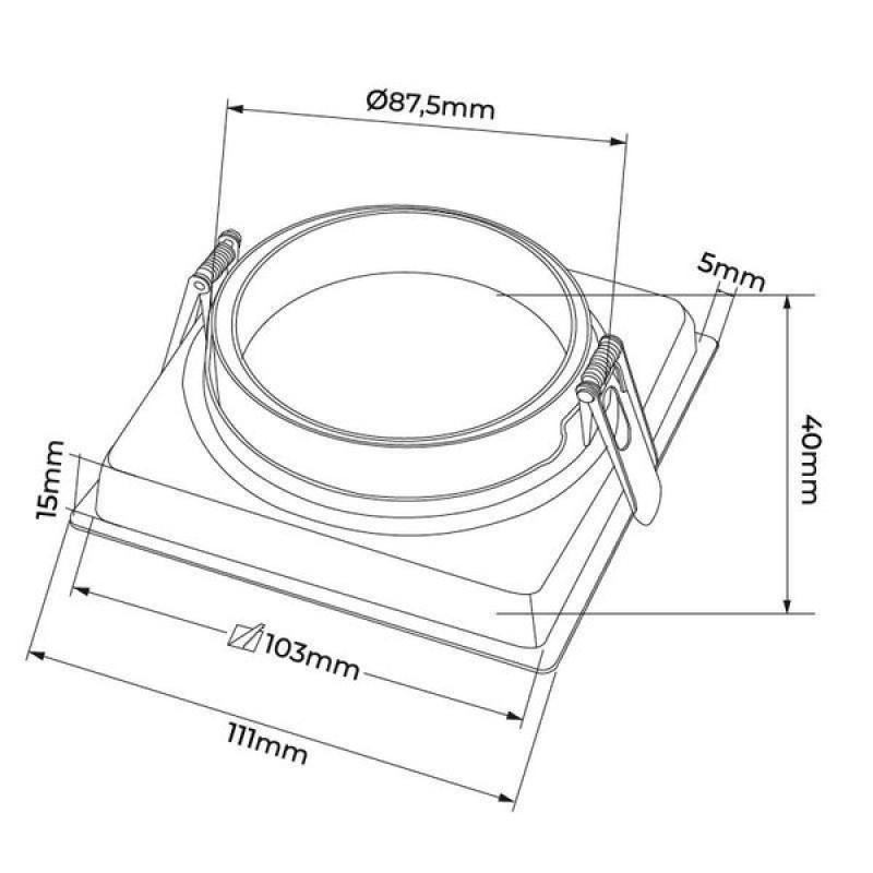 Spot de Embutir Nordecor Loyo Pro Quadrado AR70 Alumínio Branco 111x111mm 80041