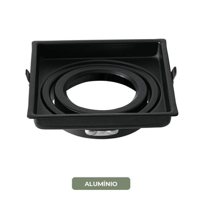 Spot de Embutir Nordecor Loyo Pro Quadrado AR70 Alumínio Preto 111x111mm 80042