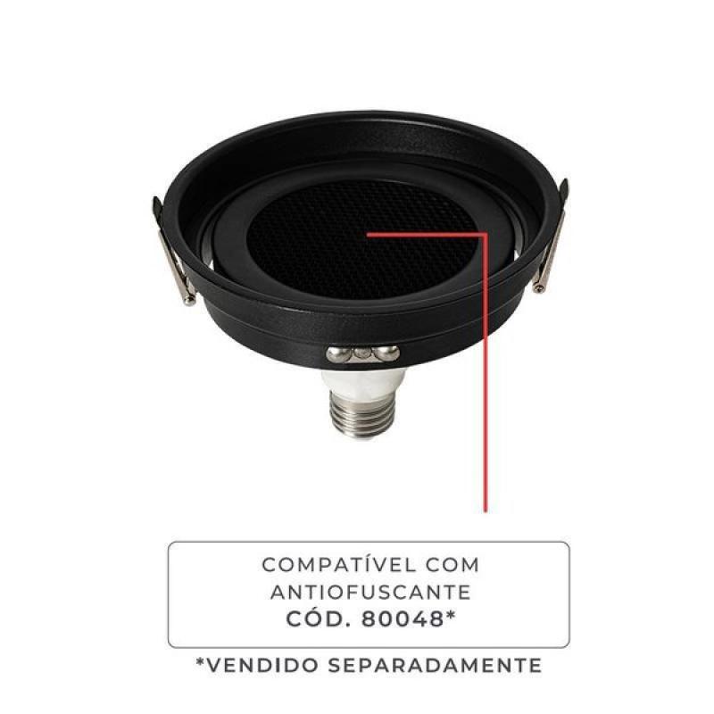 Spot de Embutir Nordecor Loyo Redondo PAR30 Alumínio Preto Ø136mm 80028