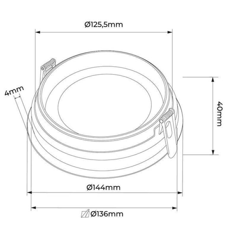 Spot de Embutir Nordecor Loyo Pro Redondo AR111 Alumínio Branco Ø144mm 80031