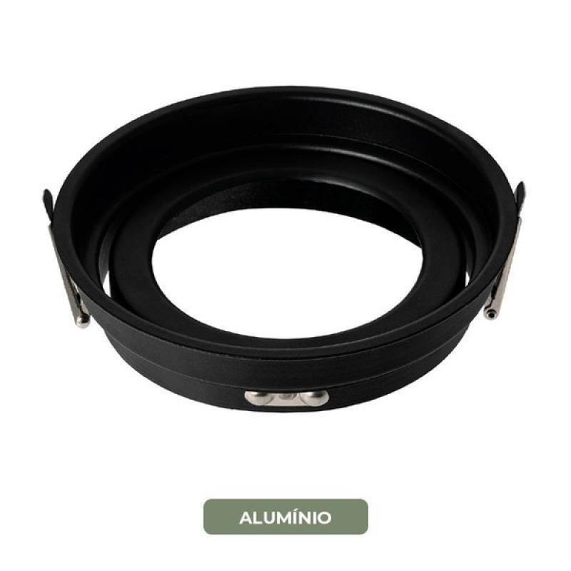 Spot de Embutir Nordecor Loyo Pro Redondo AR111 Alumínio Preto Ø144mm 80032