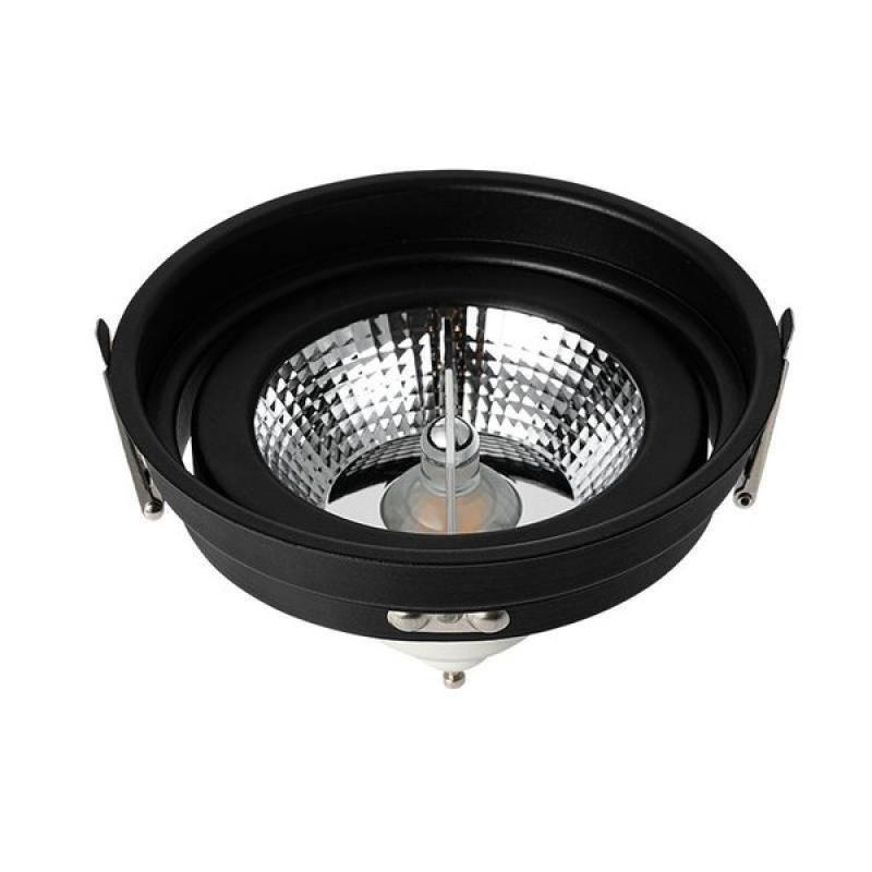 Spot de Embutir Nordecor Loyo Pro Redondo AR111 Alumínio Preto Ø144mm 80032