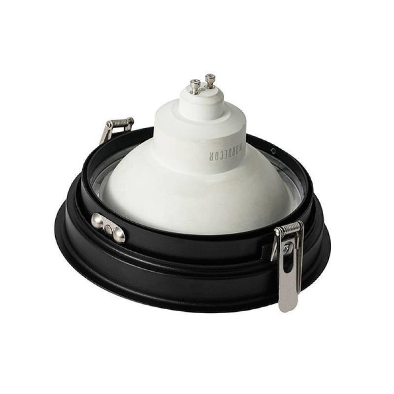 Spot de Embutir Nordecor Loyo Pro Redondo AR111 Alumínio Preto Ø144mm 80032
