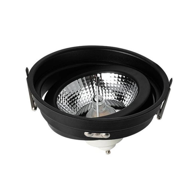 Spot de Embutir Nordecor Loyo Pro Redondo AR111 Alumínio Preto Ø144mm 80032