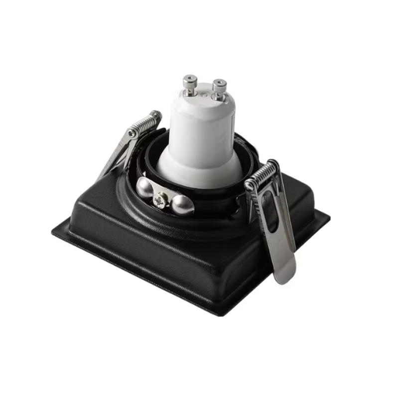 Spot de Embutir Nordecor Loyo Pro Quadrado Mini Dicroica Alumínio Preto 74x74mm 80034