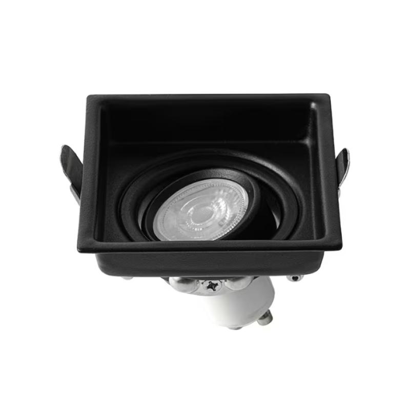 Spot de Embutir Nordecor Loyo Pro Quadrado Mini Dicroica Alumínio Preto 74x74mm 80034