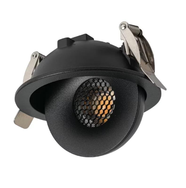 Spot de Embutir Nordecor SKEL Redondo Preto LED 7 watts 3000K IRC90 Ø88x52mm 80072