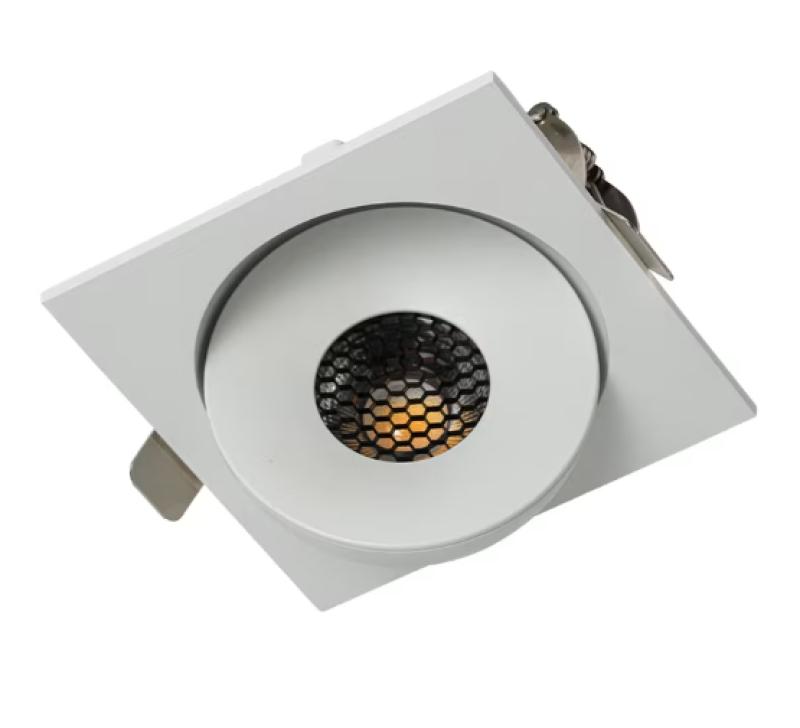 Spot de Embutir Nordecor SKEL Quadrado Branco LED 7 watts 3000K IRC90 90x88x52mm 80073