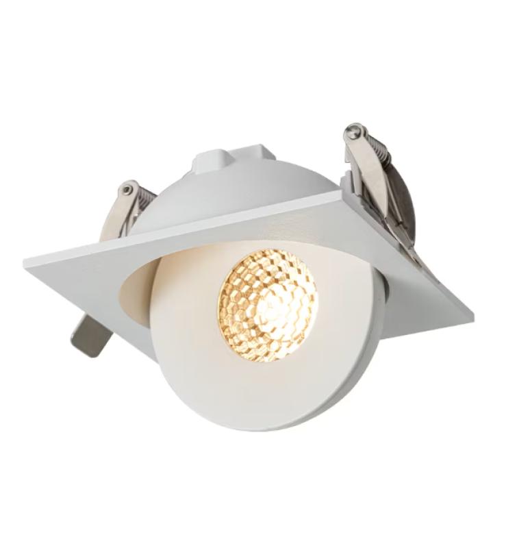 Spot de Embutir Nordecor SKEL Quadrado Branco LED 7 watts 3000K IRC90 90x88x52mm 80073