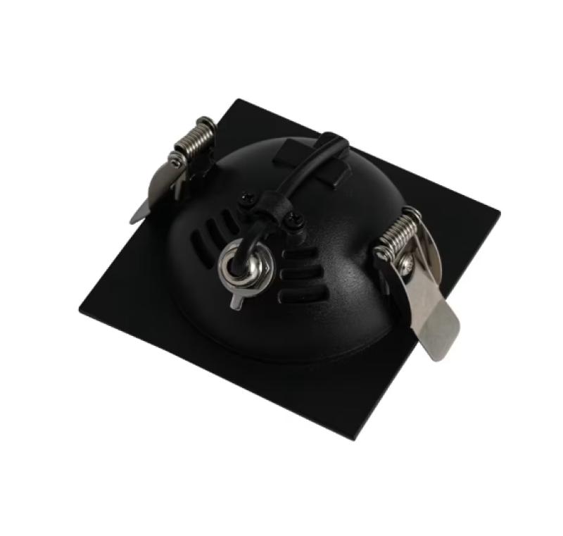 Spot de Embutir Nordecor SKEL Quadrado Preto LED 7 watts 3000K IRC90 90x88x52mm 80074