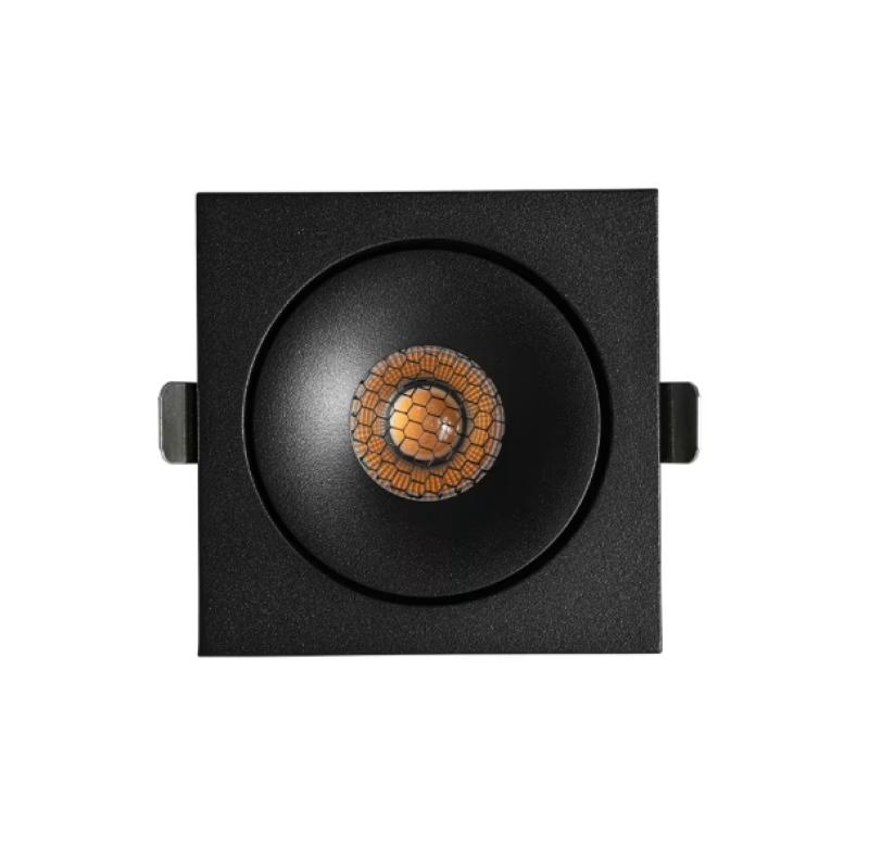 Spot de Embutir Nordecor SKEL Quadrado Preto LED 7 watts 3000K IRC90 90x88x52mm 80074