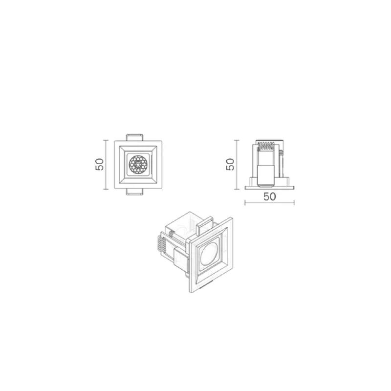 Embutido Newline Articulado New Pixel 1 Foco 15° 4 watts Bivolt 50x50x50mm EM03039LED