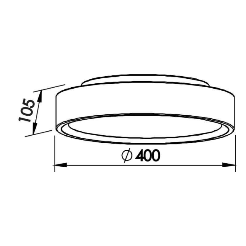 Plafon Sobrepor Newline Ring Redondo Branco 3L E27 Ø400x105mm 9046BT PREN