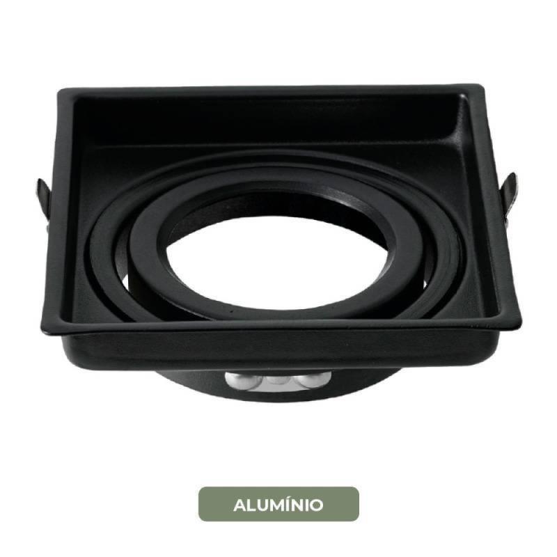 Spot de Embutir Nordecor Loyo Pro Quadrado PAR20 Alumínio Preto 111x111mm 80038