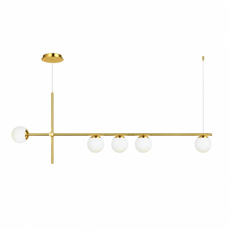 Pendente Spotline Hills Dourado Brilho Globo Ø120mm Jabuticaba 5L G9 1500x500mm 806/5 PREN