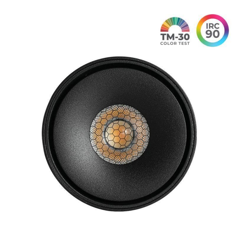 Spot de Sobrepor Nordecor SKEL Redondo LED Preto 7 watts 36º 3000K IRC90 Ø78x57mm 80076